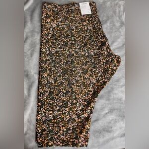 Sonoma Plus Cropped Legging Womens 4X NWT Black Floral Mid Rise Stretchy New